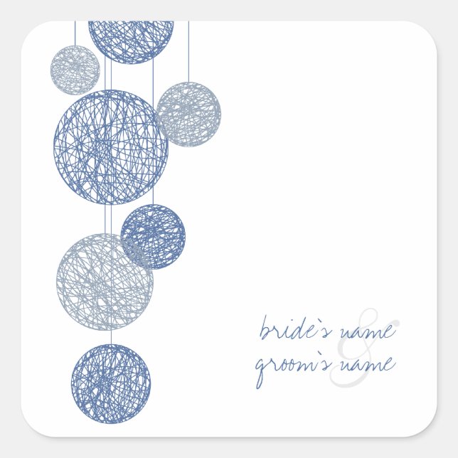 Sticker Mariage Blue Twine Globes (Devant)
