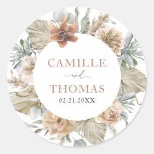 Sticker Mariage Boho en terre cuite Enveloppe Scea