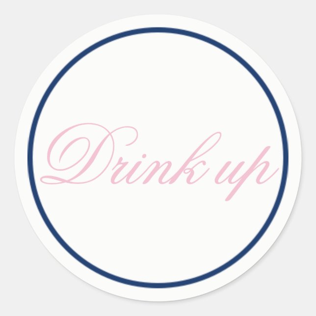 Sticker Mariage Boire vers le haut rose/marine (Devant)