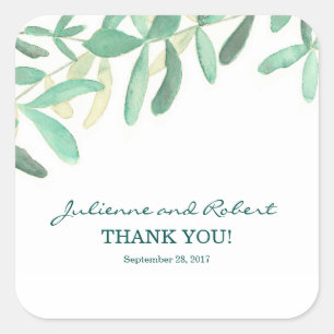 Sticker Mariage botanique moderne Merci Favoriser