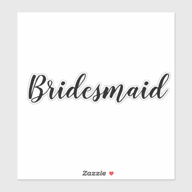 Sticker Mariage Bridesmaid 2024 Texte personnalisé simple  (Feuille)