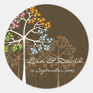 Sticker Mariage Brown Whimsical Four Seasons