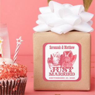Sticker Mariage Casquette Cowboy juste marié