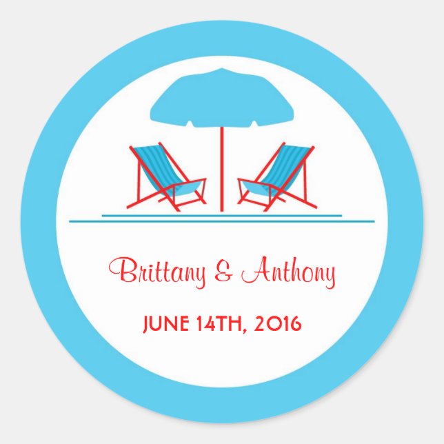 Sticker Mariage Chaise de plage (Devant)