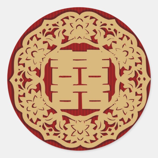 Sticker Mariage chinois (v4) Double Happiness (Devant)
