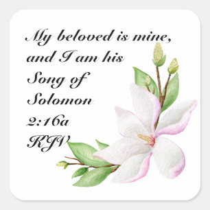 Sticker Mariage chrétien - Magnolias aquarelles