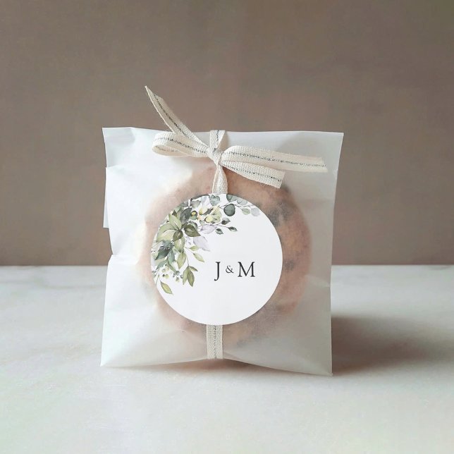 Sticker Mariage Classic Round Vert (Créateur téléchargé)