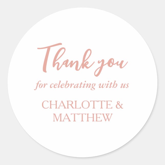 Sticker Mariage classique en or rose blanche (Devant)