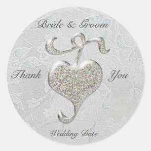 Sticker Mariage Coeur Argent