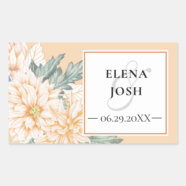Sticker Mariage Dahlias Marmalade (Devant)