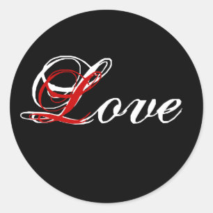 Sticker Mariage d'amour blanc, noir, rouge