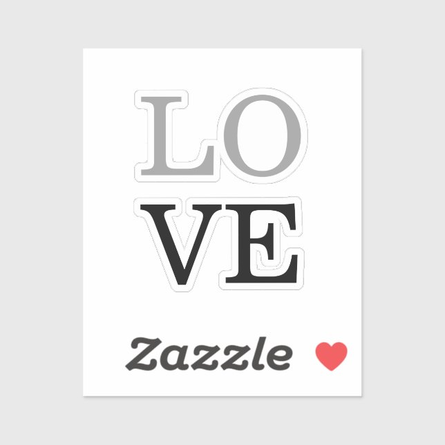 Sticker Mariage d'amour de script noir gris (Feuille)