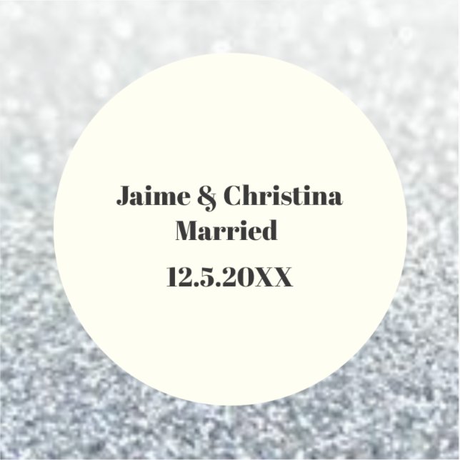 Sticker Mariage d'argent et d'ivoire Favoriser le vinyle (Recto)