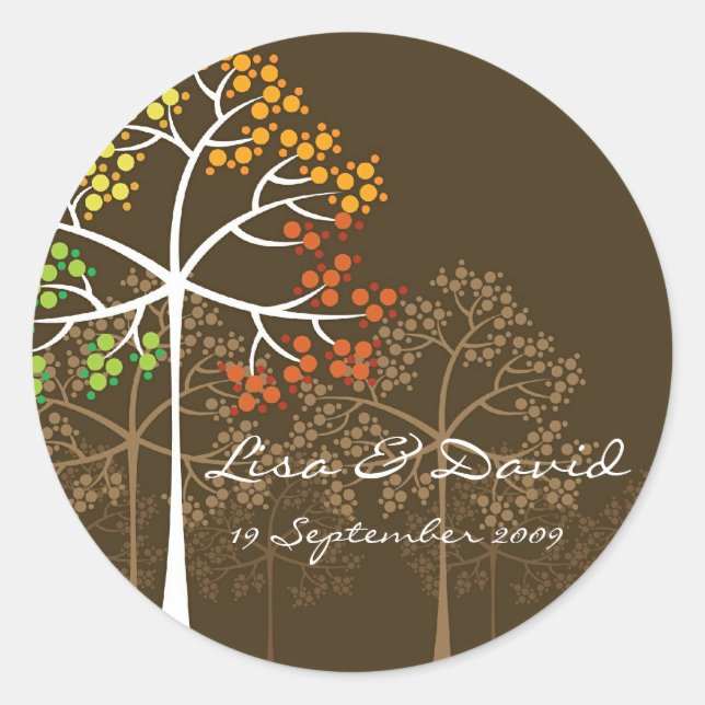 Sticker Mariage d'automne moderne d'automne (Devant)