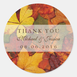Sticker Mariage de automne feuille sèches Merci