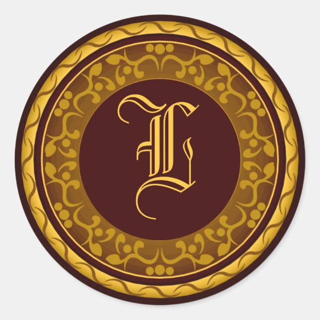 Sticker mariage de automne Monogramme Enveloppe Au (Devant)