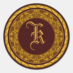 Sticker mariage de automne Monogramme Enveloppe Au