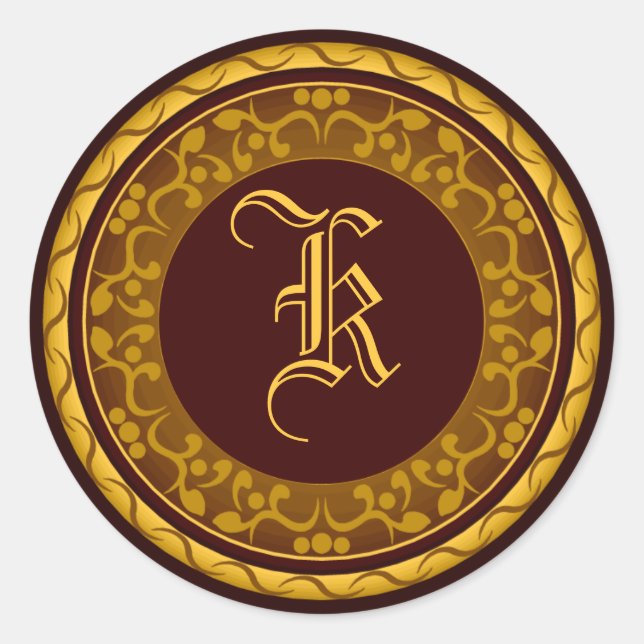 Sticker mariage de automne Monogramme Enveloppe Au (Devant)