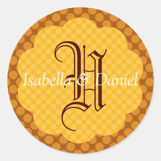 Sticker mariage de automne Monogramme Enveloppe Au (Devant)