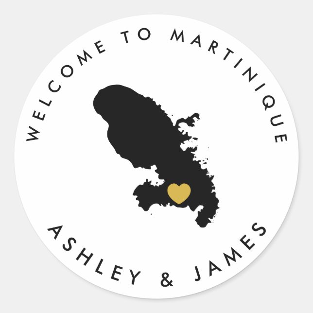 Sticker Mariage de bienvenue Martinique pour boîte (Devant)