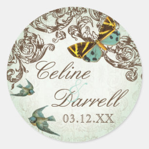 Sticker Mariage de Botanica ou phoque - Aqua Blue
