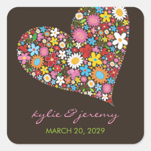 Sticker Mariage de coeur d'amour de jardin