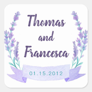 Sticker Mariage de couleur d'aquarelle de lavande