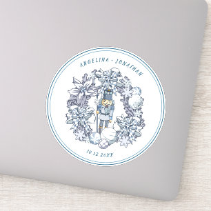 Sticker Mariage de couronne de Noël personnalisable