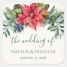 Sticker Mariage de feuillage de Poinsettia