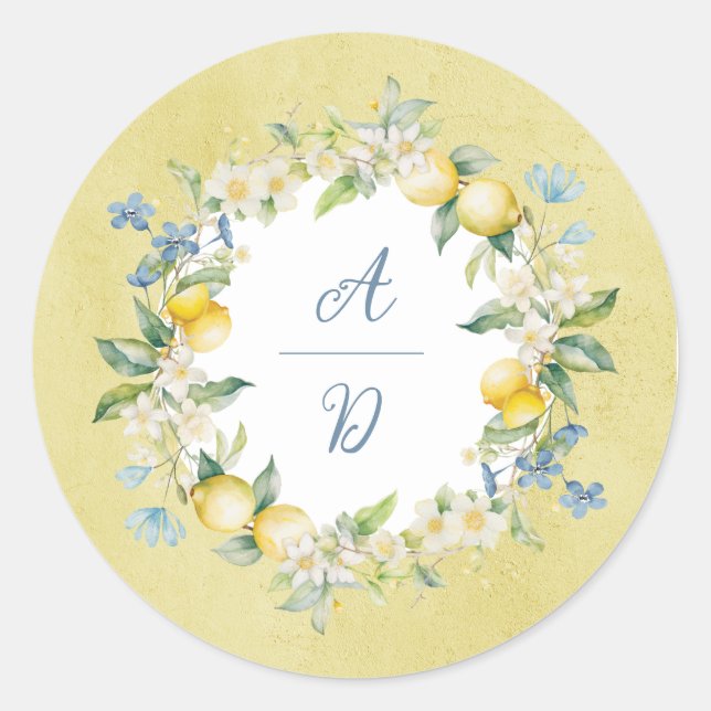 Sticker Mariage de la Dolce Vita Lemon Floral Wrea (Devant)