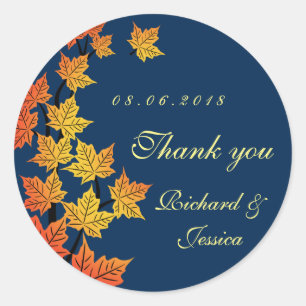 Sticker Mariage de l'automne de la feuille d'érabl