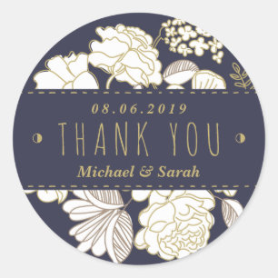 Sticker Mariage de Merci de fleurs de printemps bo