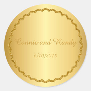Sticker Mariage de monogramme métallique Gold Foil