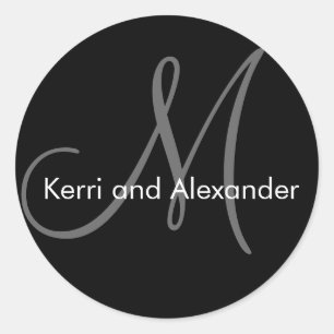 Sticker Mariage de Noms et Monogrammes Gris noir