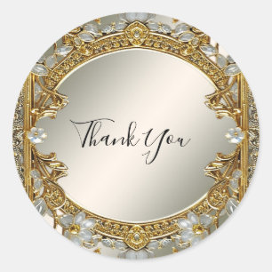 Sticker Mariage de phoque blanc orange or