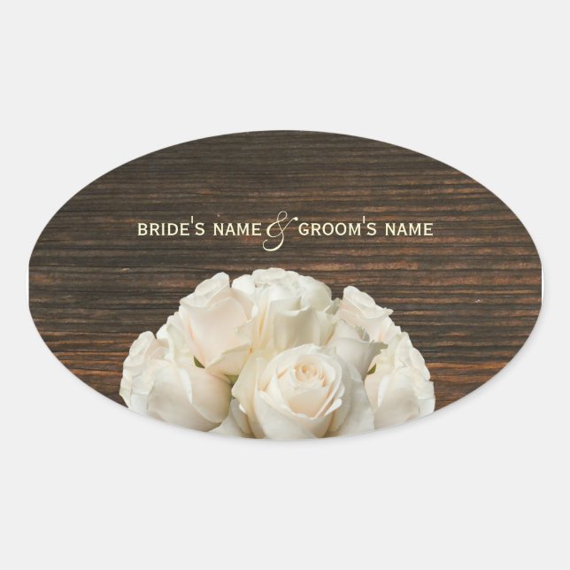 Sticker Mariage de Roses et Bois d'Écorce (Devant)