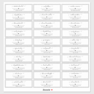 Sticker Mariage de script noir et blanc Adresse du client