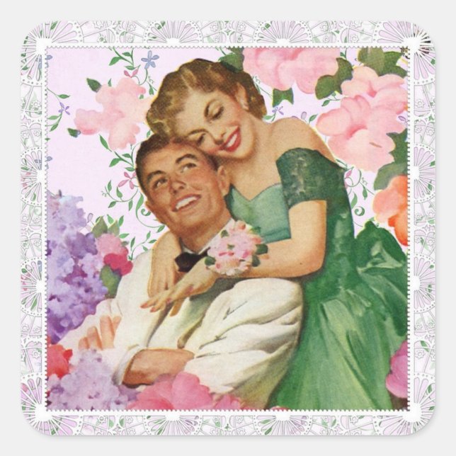 Sticker Mariage du couple romantique (Devant)