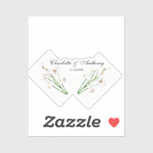Sticker Mariage Élégant Créatif Floral Blanc Chic