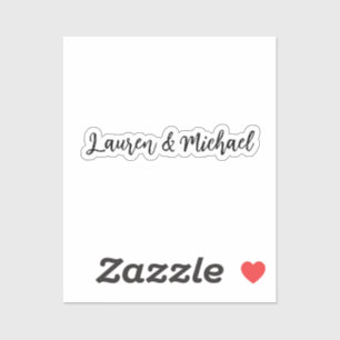 Sticker Mariage Élégant minimaliste classique noir blanc