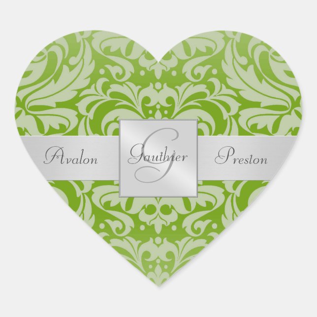 Sticker Mariage élégant pour chaux Damask Heart (Devant)