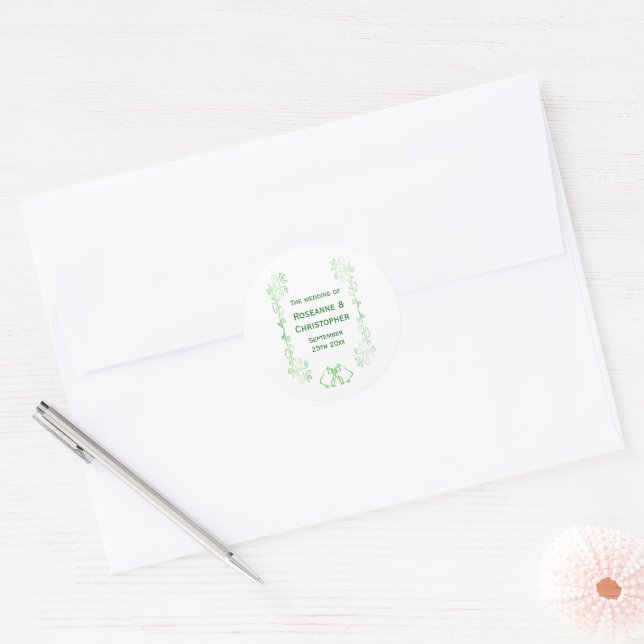 Sticker Mariage Emerald Bells Scrollwork (Enveloppe)