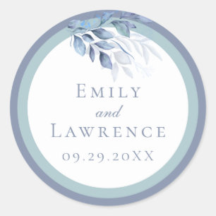 Sticker Mariage Eucalyptus bleu ardoise