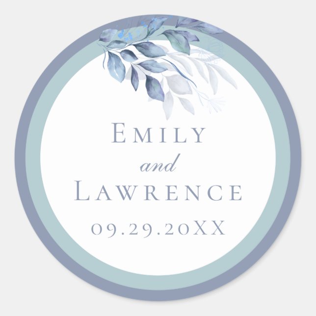 Sticker Mariage Eucalyptus bleu ardoise (Devant)