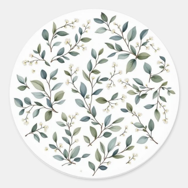 Sticker Mariage Eucalyptus Watercolor (Devant)
