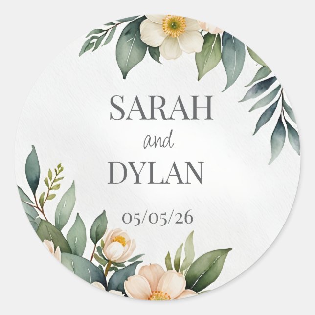 Sticker mariage EUCALYPTUS WREATH FAVOR (Devant)
