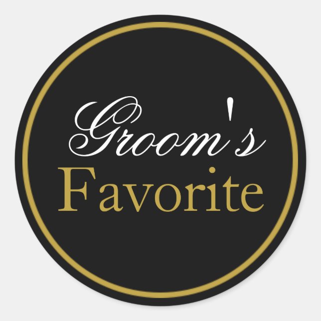 Sticker Mariage favori de Groom blanc Black Gold (Devant)
