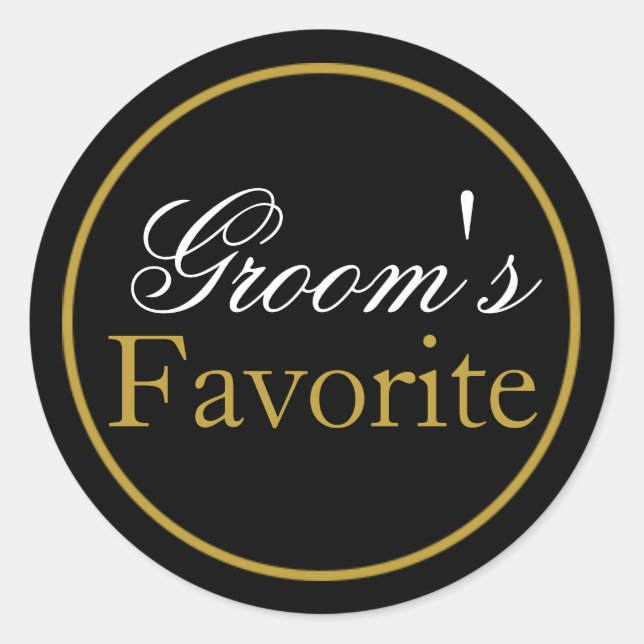 Sticker Mariage favori de Groom Blush Black Gold (Devant)