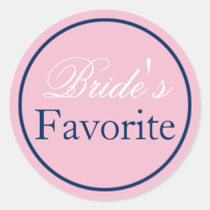 Sticker Mariage "Favori de la mariée" Blush Pink/N