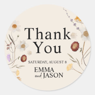 Sticker Mariage Fleur sauvage Boho